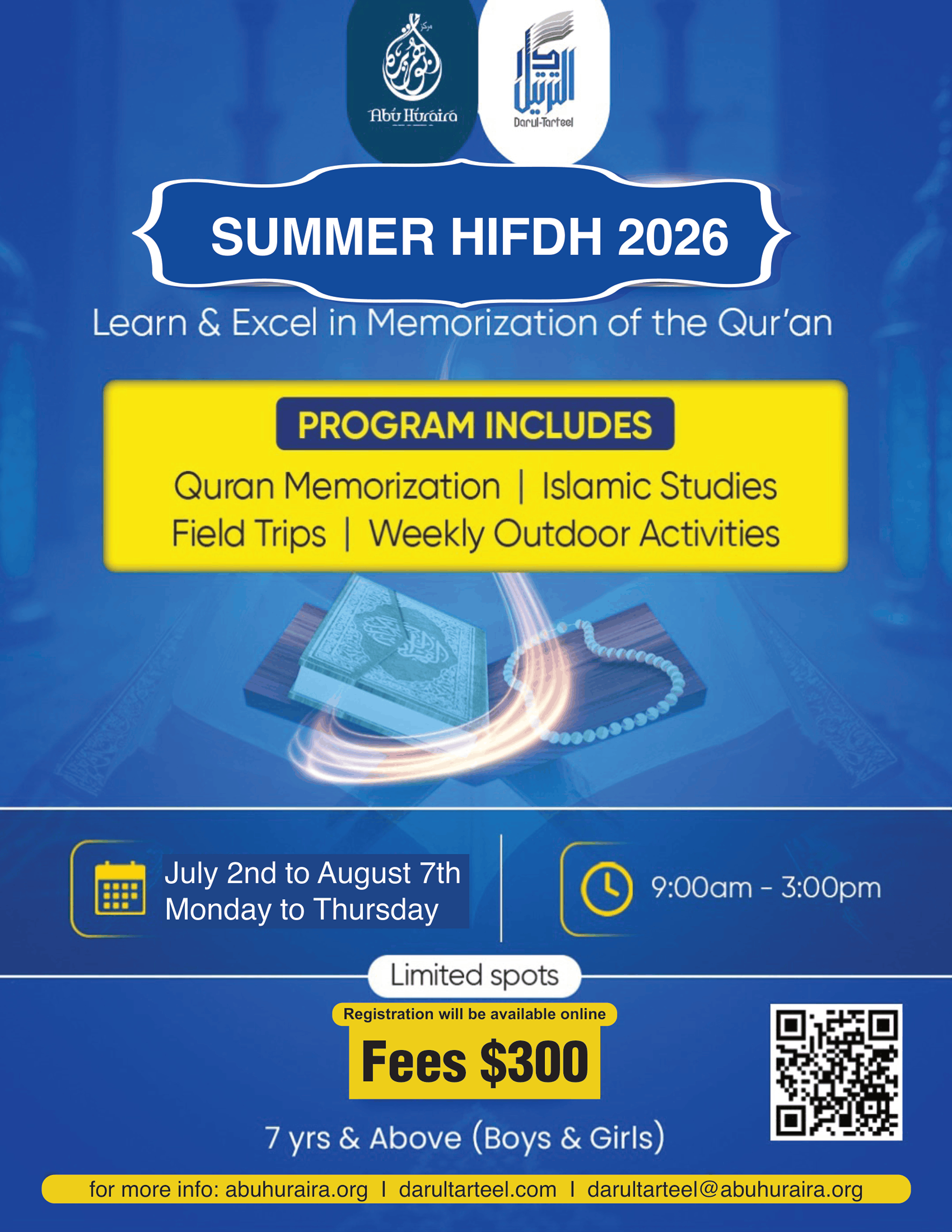 Summer Hifdh program at Abu Huraira Center in North York